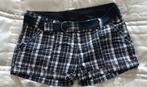 Mt 36 zwart geruit hotpants, Kort, Zwart, Ophalen of Verzenden, Zo goed als nieuw