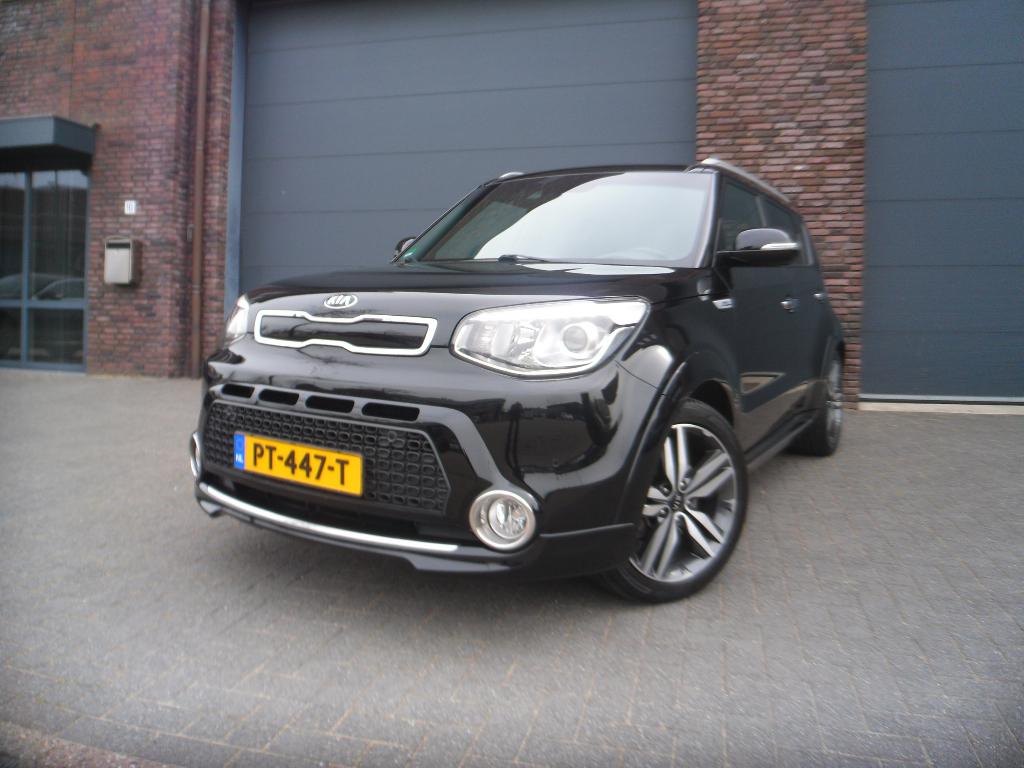 Kia Soul 1.6 Rhythm Pano Schuifdak Navi Cruise Clima BK Leer, Auto's, Kia, Bedrijf, Soul, ABS, Achteruitrijcamera, Airbags, Airconditioning