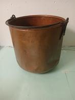 Grote koperen pot met hengsel - 37 cm hoog, 37 cm doorsnee, Ophalen of Verzenden, Koper