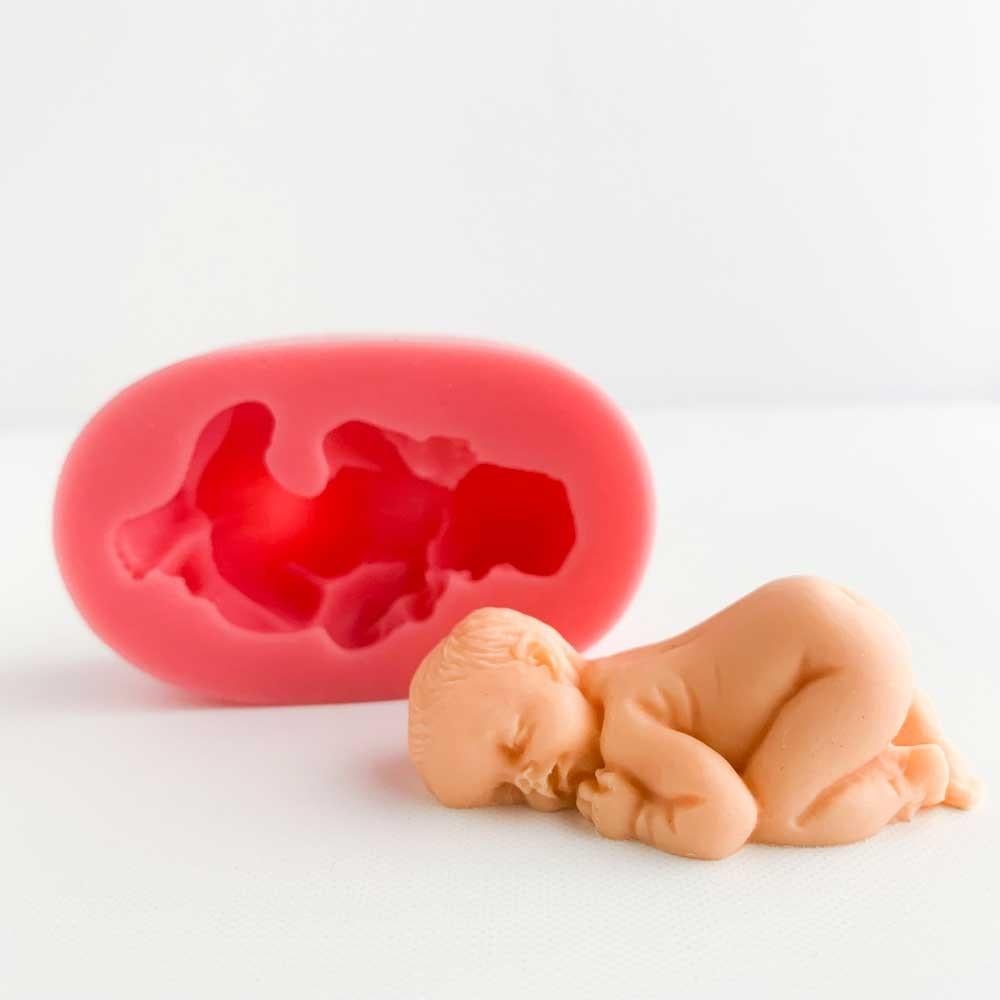 10 stuks siliconen mal baby 6x3cm, Roze, Overige thema's, Nieuw, Ophalen of Verzenden