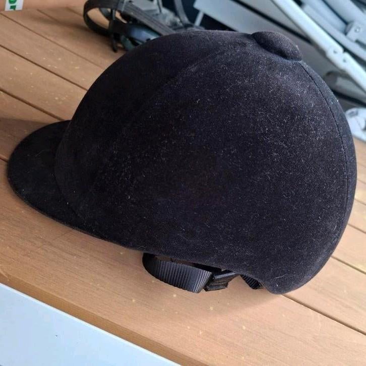 Fouganza cap 56 cm - zwart fluweel, Dieren en Toebehoren, Ophalen of Verzenden, Zo goed als nieuw, Cap