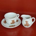 Kinderserviesje, kop-en-schotel, melkkannetje, beertjes, Ophalen of Verzenden, Gebruikt, Overige materialen