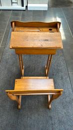 Vintage houten schoolbankje met stoel - Klassiek design, Ophalen of Verzenden