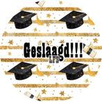 L1637 ouwel geslaagd 20x4,7cm eetbare cupcake rondjes vers, Ophalen of Verzenden, Nieuw, Cupcakes, Versiering