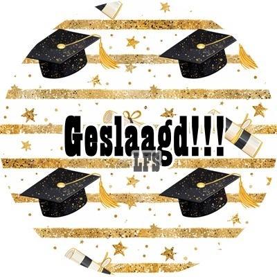 L1637 ouwel geslaagd 20x4,7cm eetbare cupcake rondjes vers, Hobby en Vrije tijd, Taarten en Cupcakes maken, Nieuw, Versiering