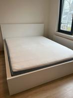 Malm bed 160, Ophalen, Wit, Tweepersoons, Zo goed als nieuw