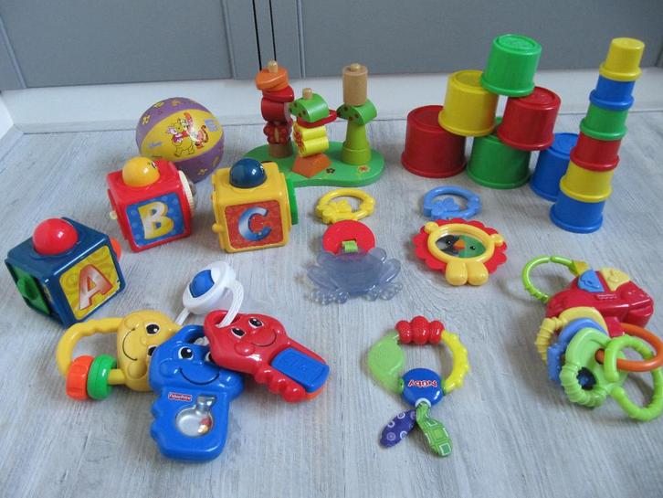 Babyspeelgoed o.a. Fisher Price, Kinderen en Baby's, Speelgoed | Fisher-Price, Gebruikt, Rammelaar, Met geluid, Ophalen of Verzenden