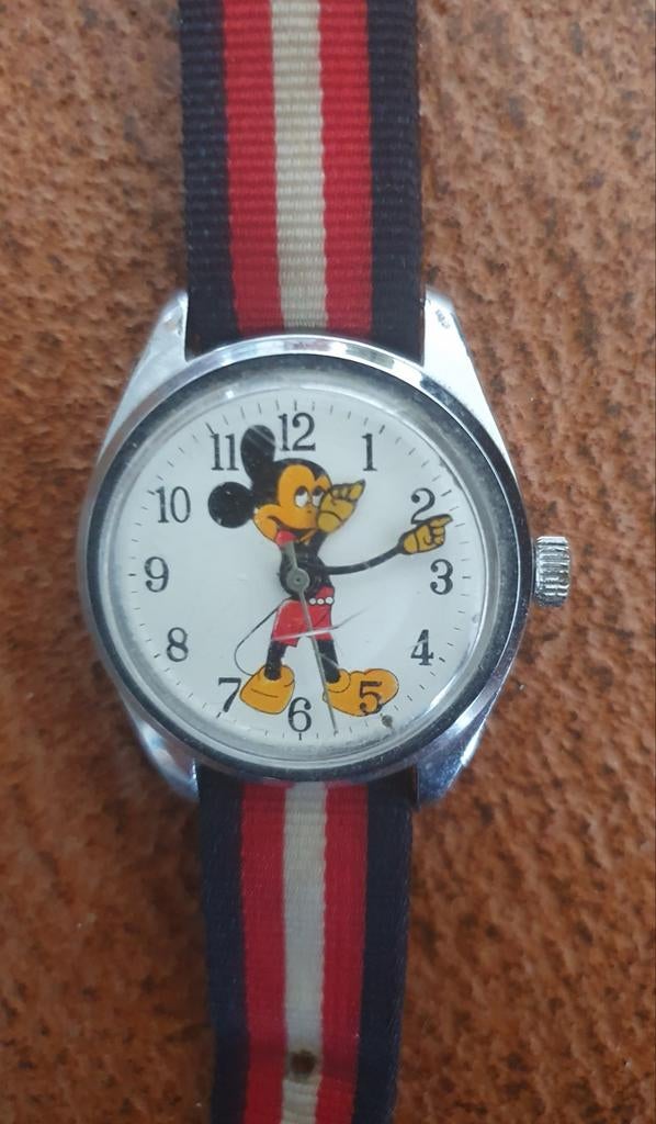Vintage Disney Mickey Mouse Horloge, Overige merken, Staal, Met bandje, Polshorloge