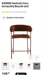 2 Nieuwe Karwei barkrukken terracotta Bouclé stof, Ophalen, Met voetsteun, 60 tot 90 cm, Nieuw