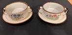 Wildflower soepkommen met schotels - Set van 2, Gebruikt, Keramiek, Ophalen of Verzenden, Kom(men)
