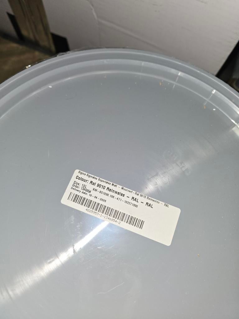 Sigma Matt RAL 9010 Reinweiss Verf en lak, Verzenden, Wit, 10 tot 15 liter, Verf