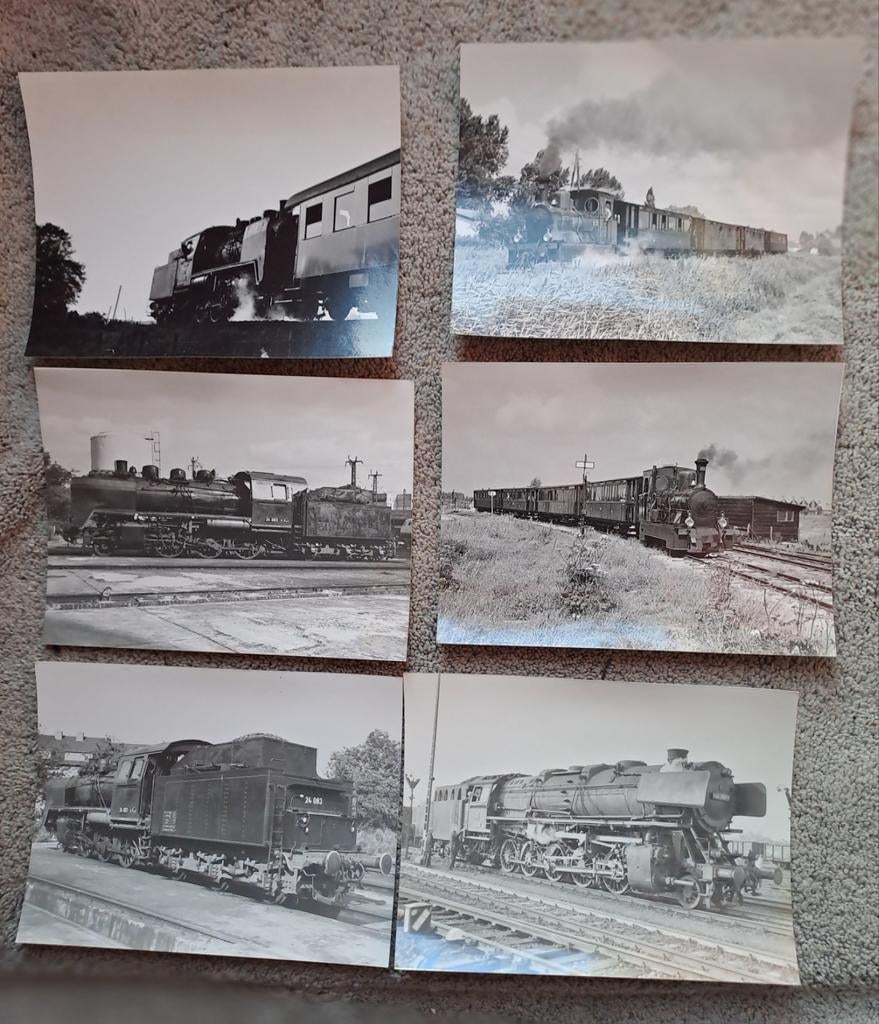 36 Zwart-Wit Foto's SET 3 Oude Treinen, Verzamelen, Spoorwegen en Tramwegen, Ophalen of Verzenden, Gebruikt, Trein
