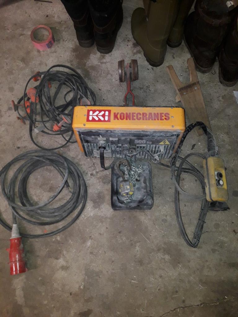 Ketting takel op stroom, Ophalen, Gebruikt