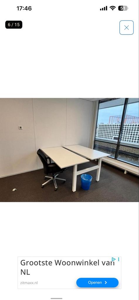 Kantoor spullen: bureaus en stoelen, Ophalen, Gebruikt, Hout, Wit