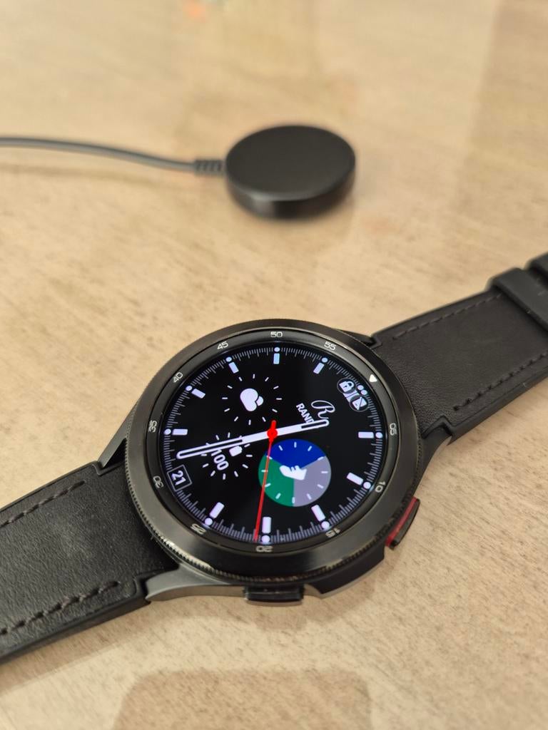 Galaxy Watch4 Classic BT 46MM, Sieraden, Tassen en Uiterlijk, Smartwatches, Afstand, Zwart, Ophalen of Verzenden, Zo goed als nieuw