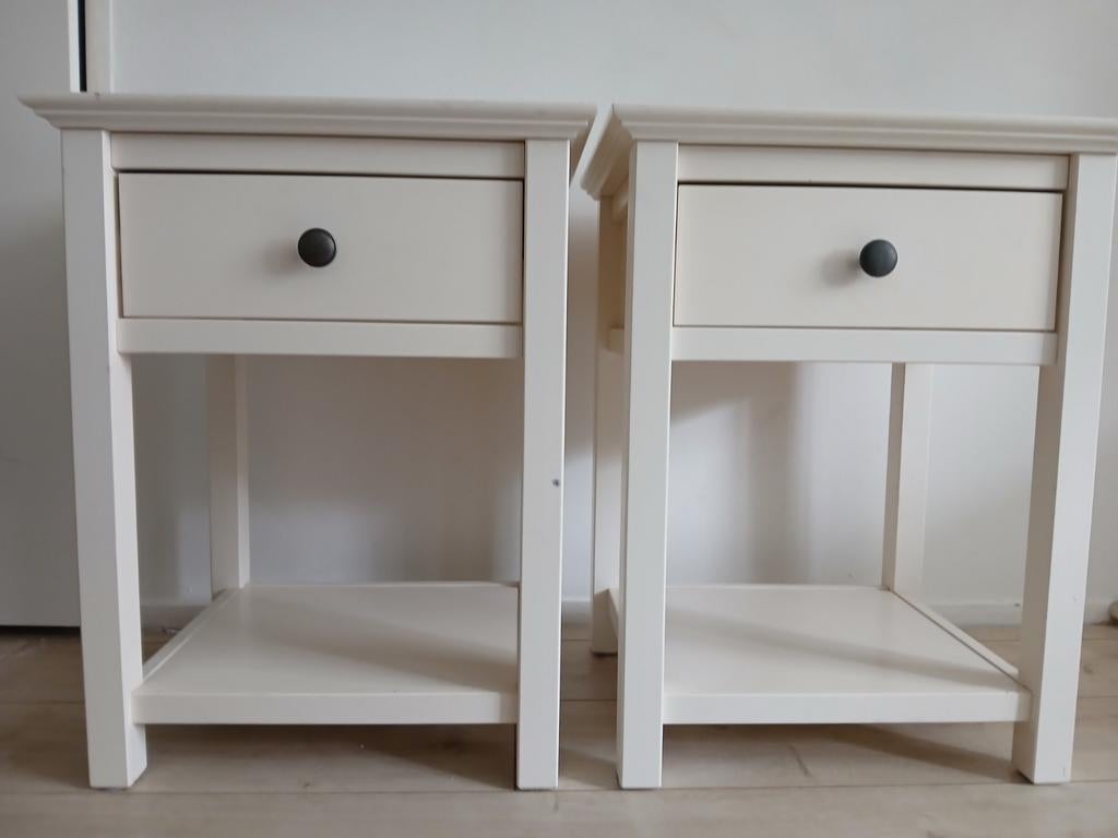 IKEA Hemnes bed 160x200 cm met 2 nachtkastjes, Huis en Inrichting, Ophalen, Gebruikt, Wit, Tweepersoons