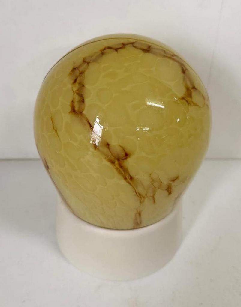 Vintage marmer geaderde plafondlamp Druppel Thabur antiek, Ophalen of Verzenden, Zo goed als nieuw, Glas, Art Deco