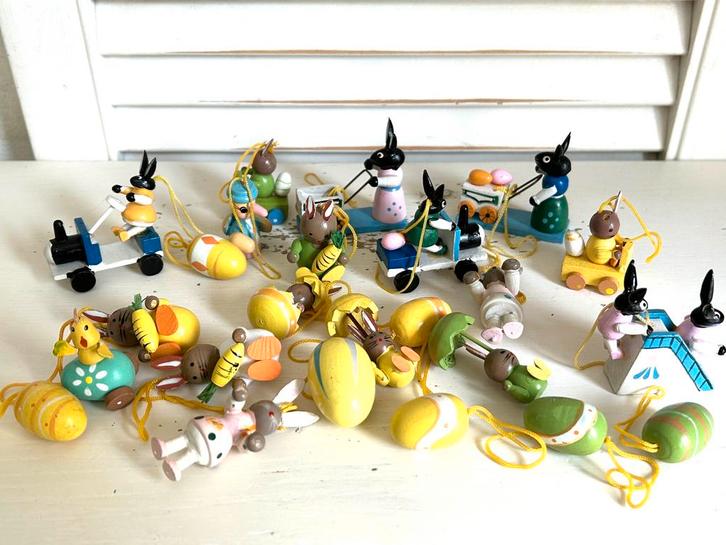 Houten paashangers figuren paaseitjes 24 stuks, Diversen, Pasen, Nieuw, Ophalen