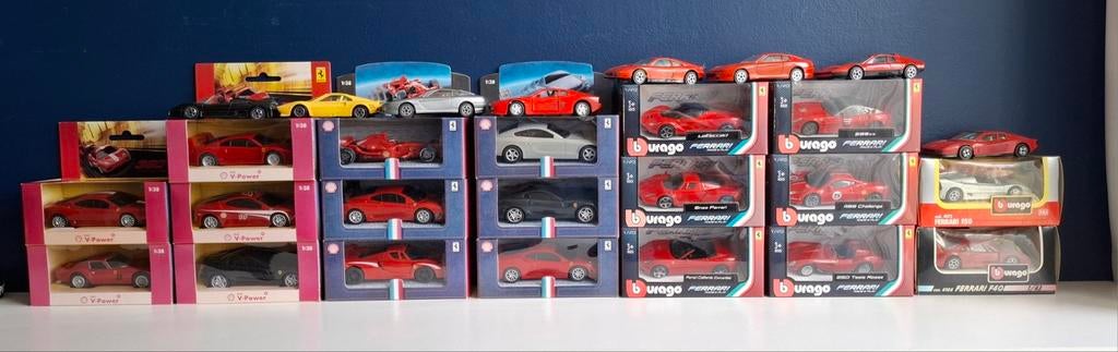 28 Ferrari modellen schaal 1:43 en 1:38 - Collectorsitem, Hobby en Vrije tijd, Ophalen of Verzenden, Gebruikt, Auto, Overige merken