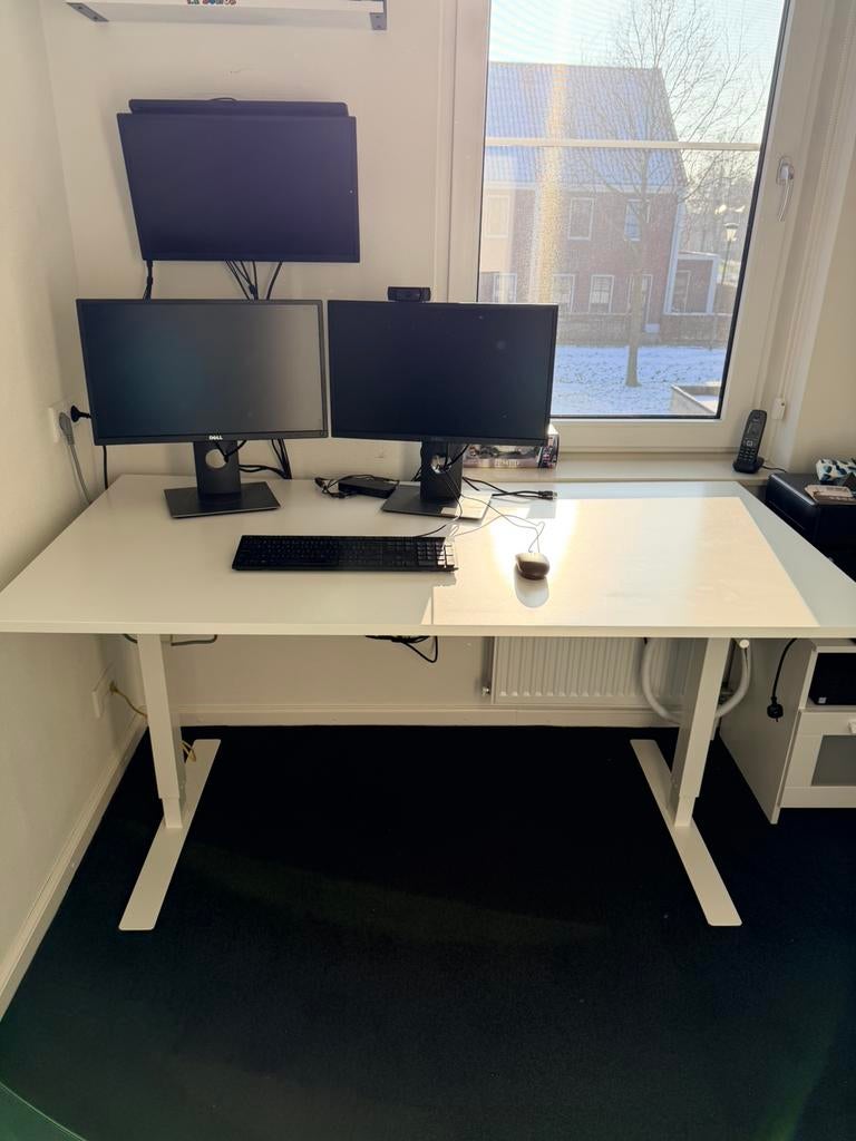 Zit sta bureau Skarsta 160 x 80 cm, Huis en Inrichting, Bureaus, Ophalen, Zit-sta bureau, Gebruikt, Scandinavisch