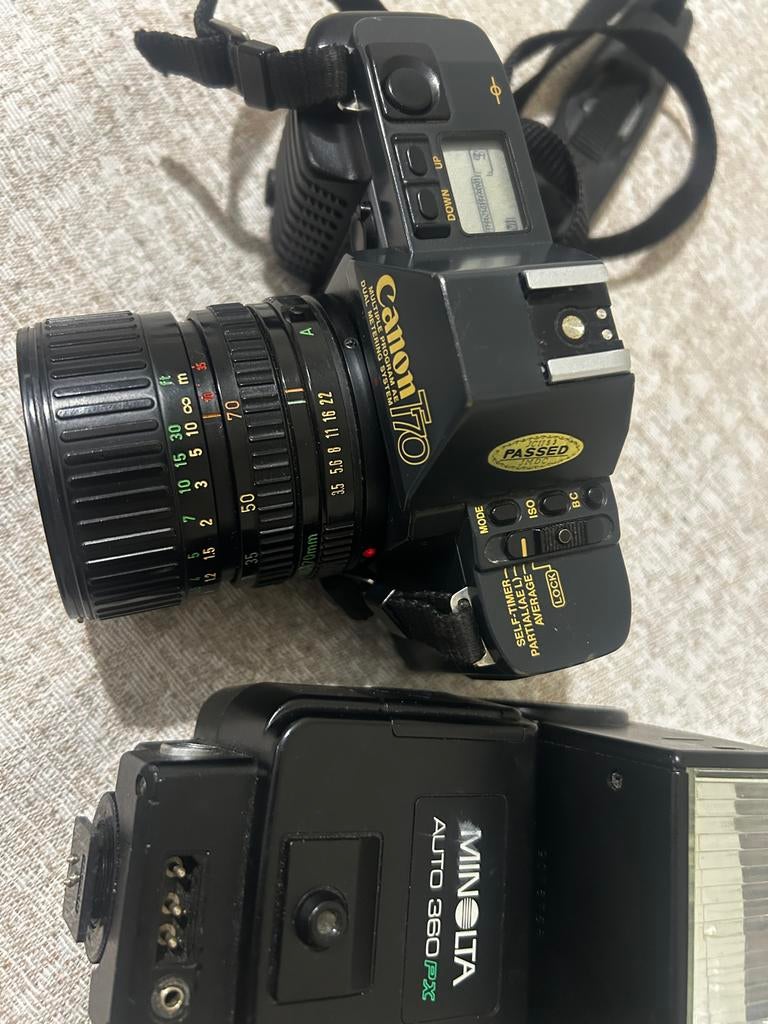 Canon T70 35mm Analoge Filmcamera - Vintage 1984, Ophalen of Verzenden, Gebruikt, Spiegelreflex, Canon