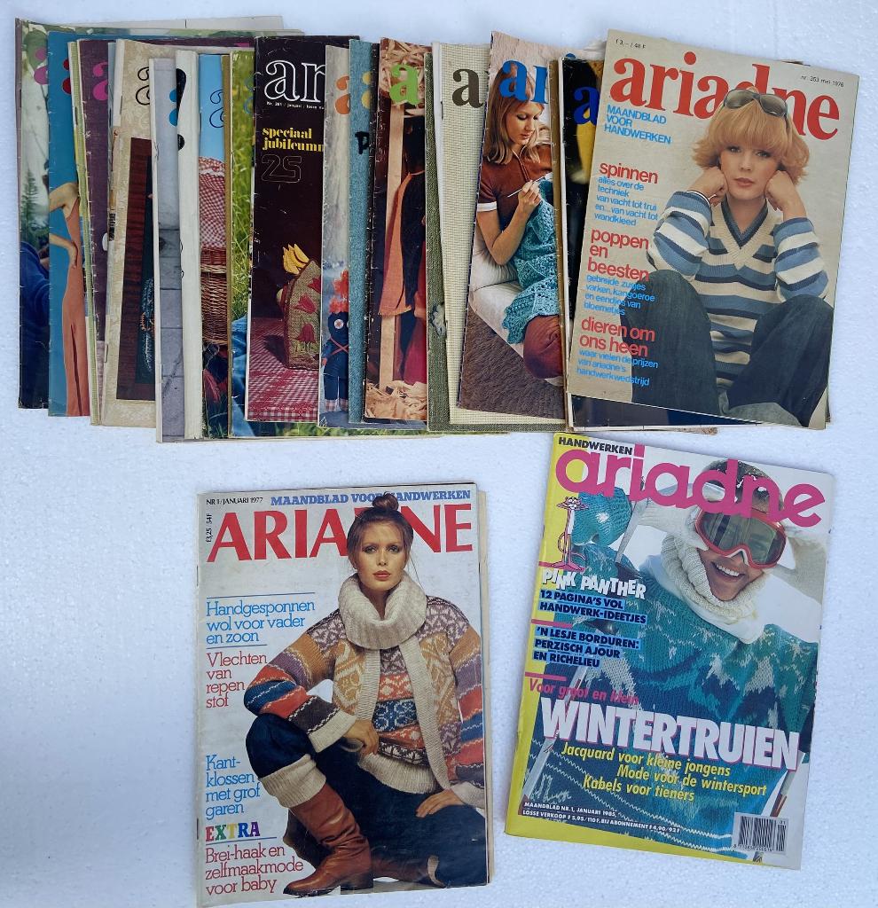 14x tijdschrift Ariadne – 1971 t/m 1986, Ophalen, Gebruikt, Breien of Haken, Patroon of Boek