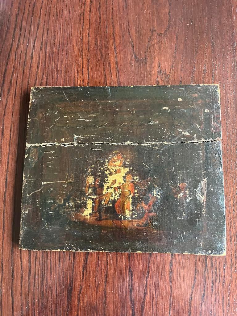 Oud schilderij van Ostade - Gebarsten en beschadigd, Ophalen of Verzenden