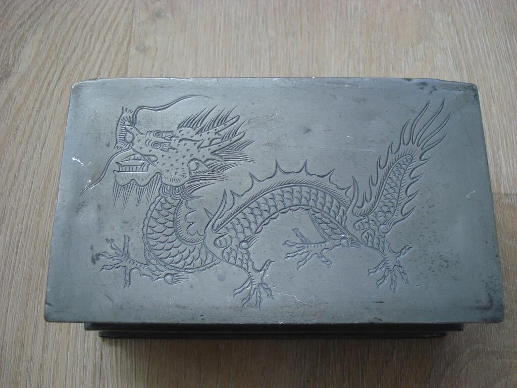 vintage tinnen sieradendoosje snuisterijen doosje Swatow, Ophalen