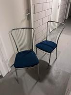 Zes metalen stoelen, Huis en Inrichting, Stoelen, Ophalen, Zo goed als nieuw, Zwart, Vijf, Zes of meer stoelen