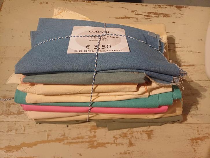 Stoffenpakket 1: Katoen - Diverse kleuren, Hobby en Vrije tijd, Stoffen en Lappen, Nieuw, Katoen, 120 cm of meer, Overige kleuren