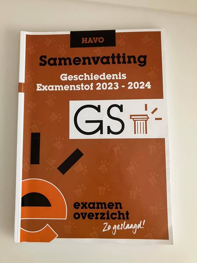 Examenoverzicht Geschiedenis HAVO, Ophalen of Verzenden, Zo goed als nieuw, HAVO, Geschiedenis