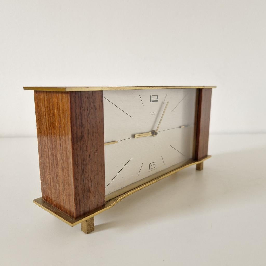 Mid Century tafelklok Kienzle klok clock schoorsteen klok, Antiek en Kunst, Antiek | Klokken, Ophalen of Verzenden