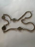 Zilver kleurige ketting met emojis., Ophalen of Verzenden, Zo goed als nieuw, Zilver, Overige materialen