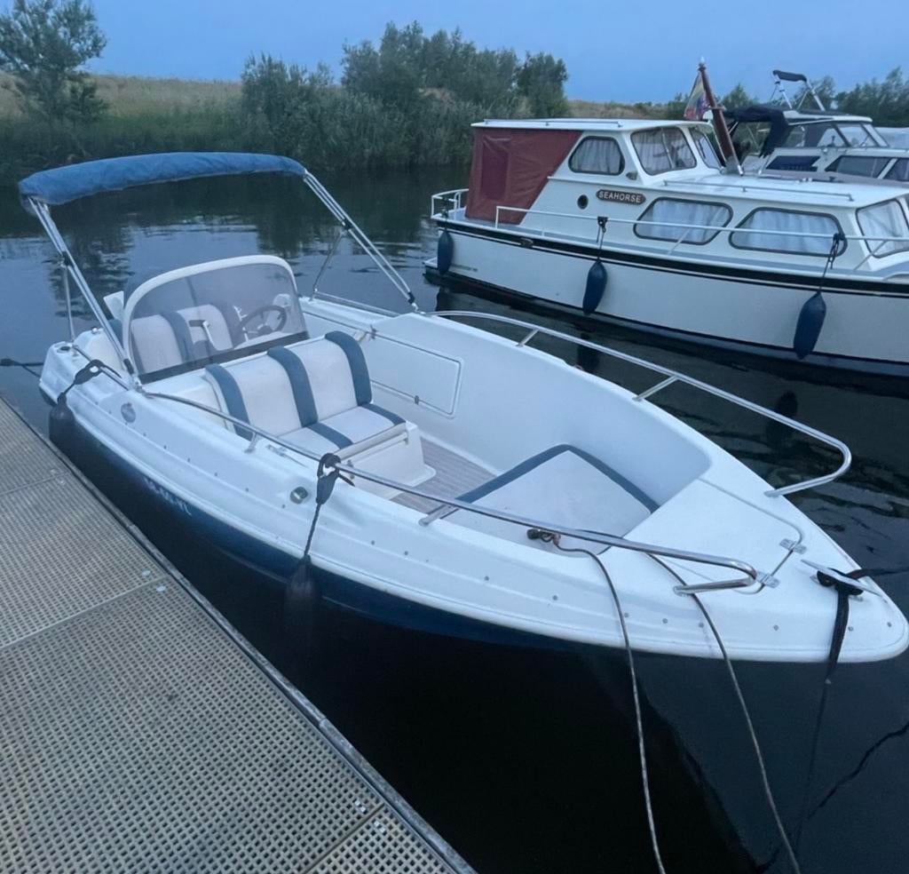 Quicksilver 500 Commander met 90 pk Evinrude - vaarklaar!, Watersport en Boten, Vis- en Consoleboten, Gebruikt, 70 pk of meer