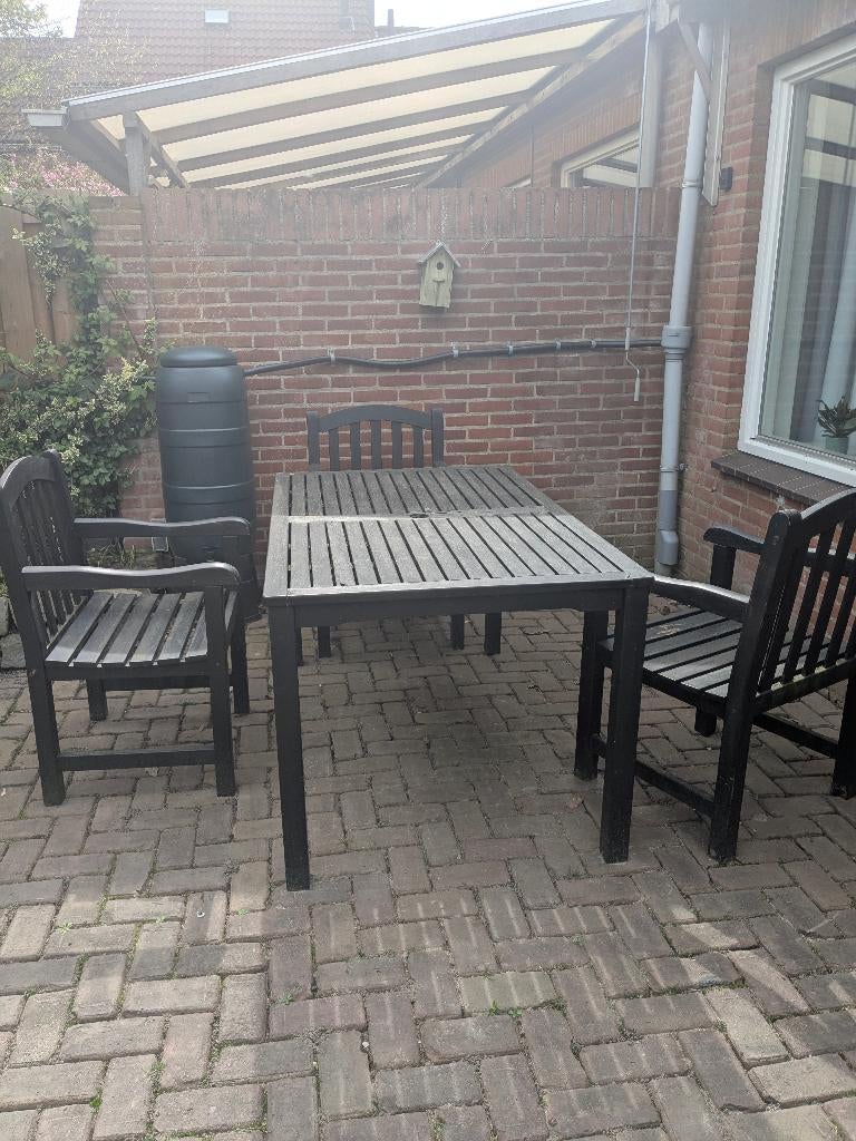 Hardhouten tuinset, Ophalen, 4 zitplaatsen, Gebruikt, Hardhout