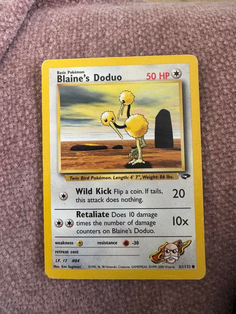 Blaine’s Doduo 61/132 Gym Challange pokemon kaart, Ophalen of Verzenden, Zo goed als nieuw