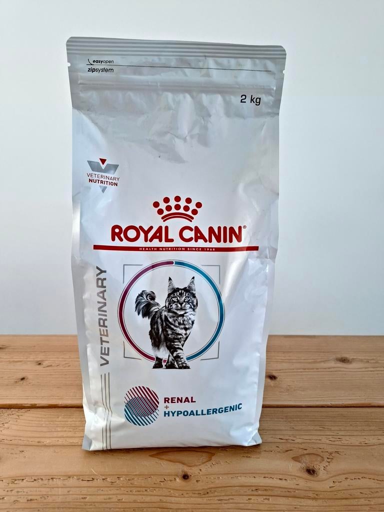 NIEUW Royal Canin Renal + Hypoallergenic kattenvoer 2kg, Ophalen, Kat