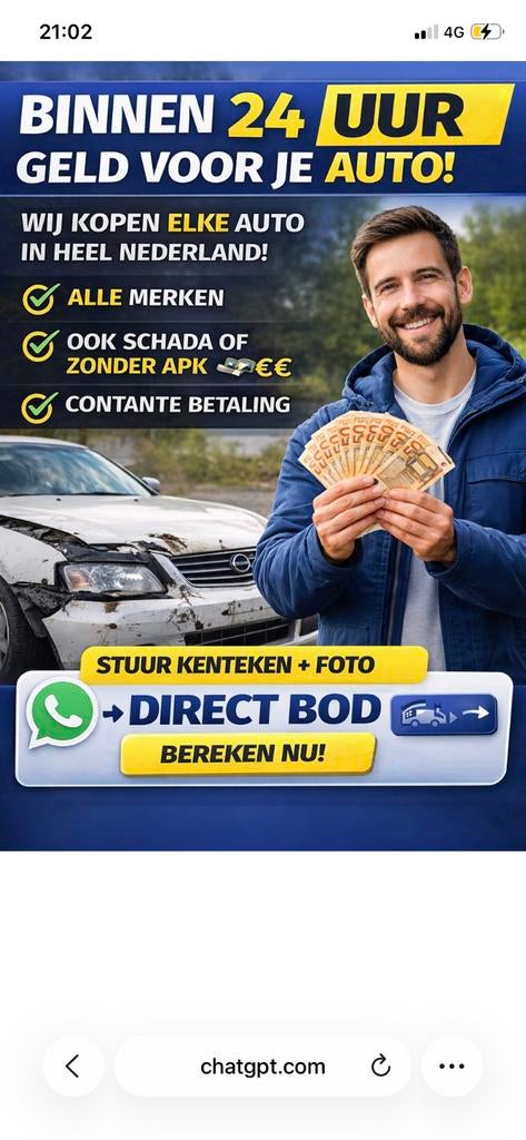 INKOOP alle merken AUTO’s - Inkoop auto’s ook met schade, Ophalen of Verzenden