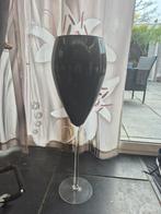 Grote zwarte vaas 80cm, Huis en Inrichting, Zwart, Ophalen of Verzenden, 75 cm of meer, Glas