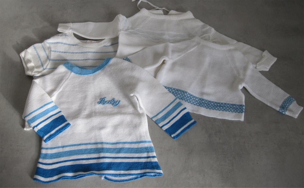 Vintage luiertruitjes met blauwe randjes, Ophalen of Verzenden