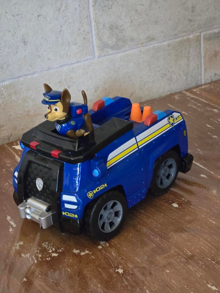 Paw Patrol Chase voertuig met figuur - Verstelbaar, Ophalen of Verzenden, Gebruikt, Jongen of Meisje