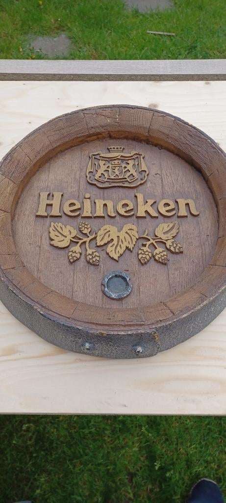 Heineken biervat decoratie - 40 cm voor mancave, Ophalen, Zo goed als nieuw, Reclamebord