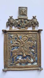 Bronzen Russisch reistriptiek: Sint Joris en de draak, Ophalen of Verzenden