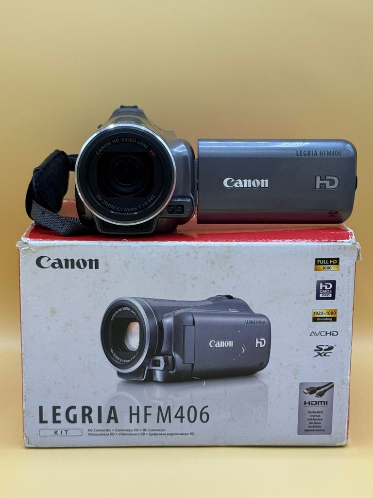 Canon Legria HF M406 Camcorder Full HD Videocamera Handycam, Canon, 20x of meer, Zo goed als nieuw, Info@canon.com