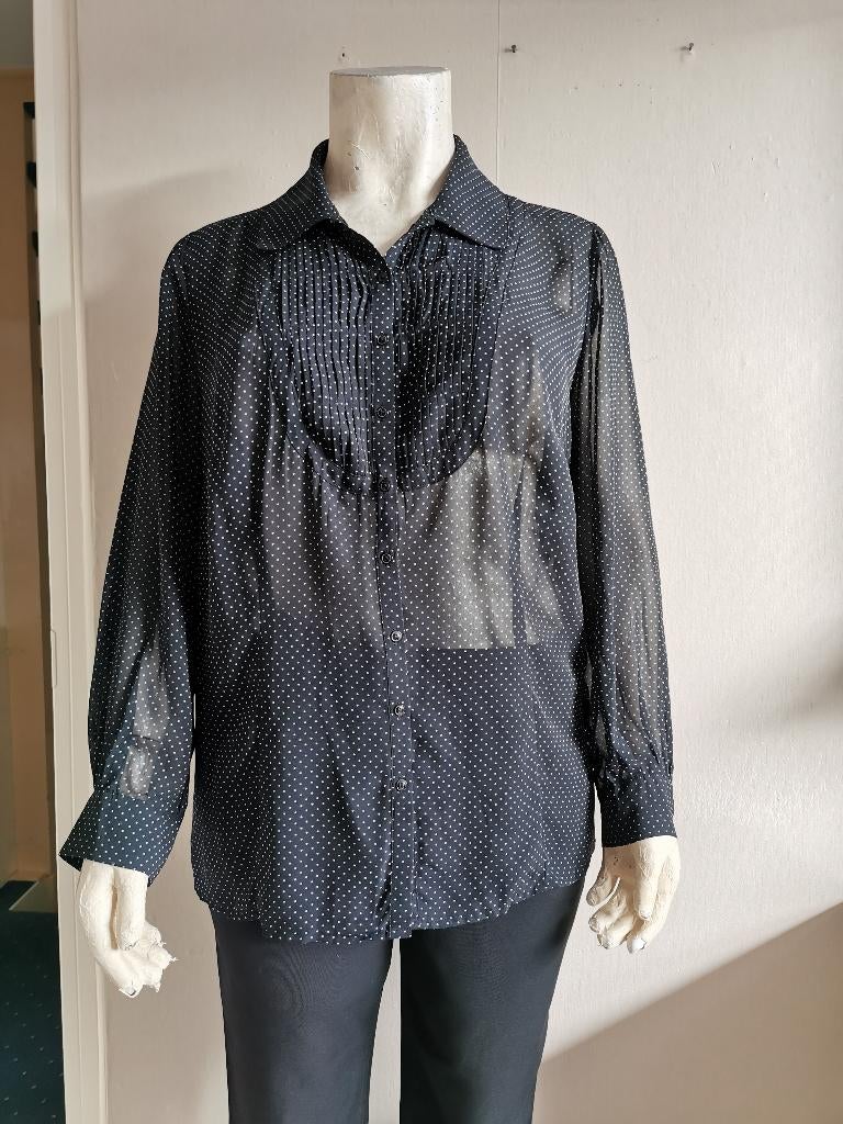 225 .. zgan blouse van promiss maat 50, Kleding | Dames, Grote Maten, Ophalen of Verzenden, Zo goed als nieuw, Zwart, Blouse of Tuniek