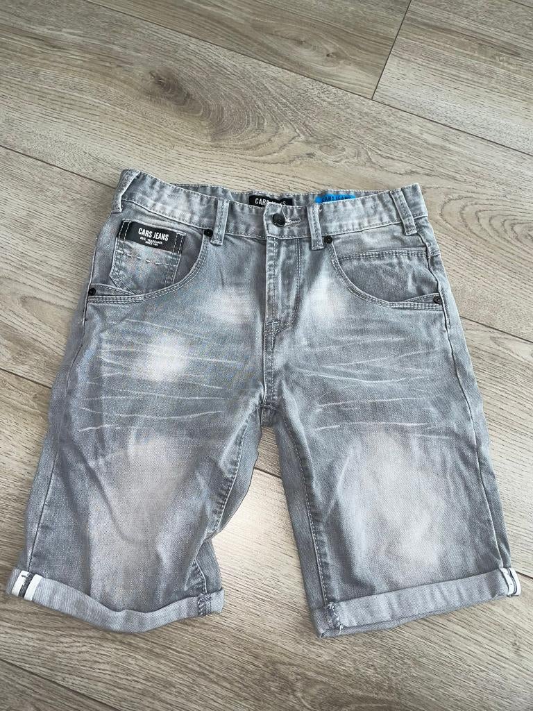 Cars spijkershort jeans korte broek 14 158 grijs grijze top, Broek, Verzenden, Zo goed als nieuw, Jongen