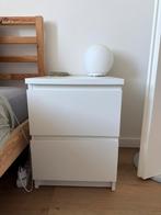 Wit IKEA Nachtkastje met 2 lades, Huis en Inrichting, Minder dan 45 cm, Zo goed als nieuw, Hout, 55 tot 70 cm