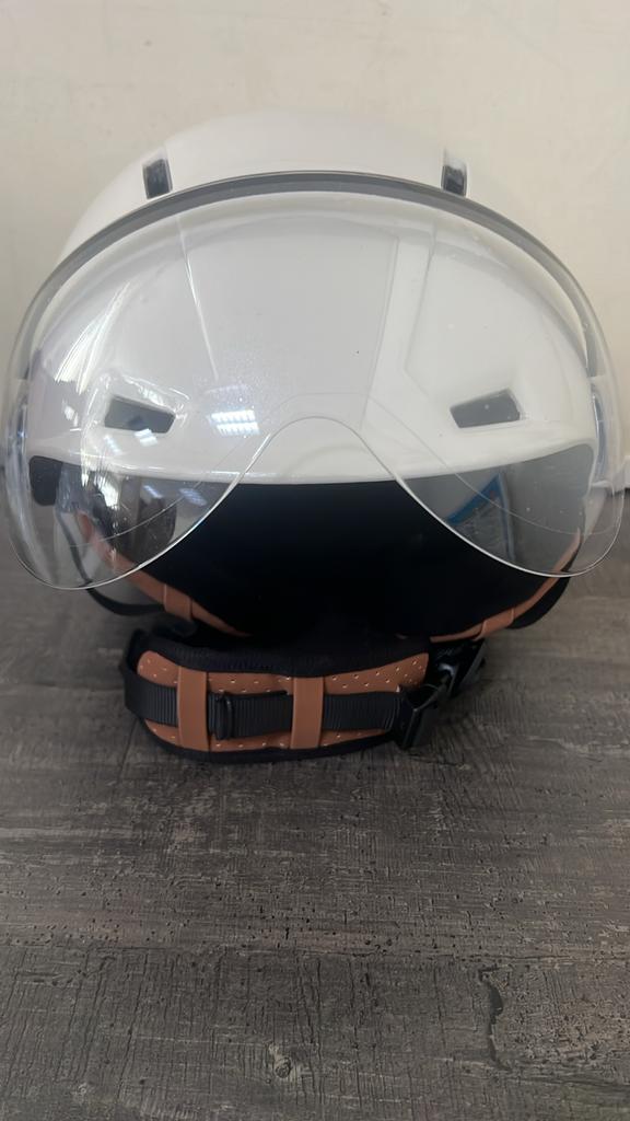 Witte Casco helm met vizier, Fietsen en Brommers, Brommerhelmen, Gebruikt, Medium, Ophalen of Verzenden