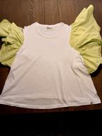Witte top met opvallende groene pofmouwen, Kleding | Dames, T-shirts, Maat 38/40 (M), Wit, Ophalen of Verzenden, Korte mouw