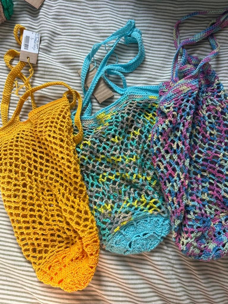 Gehaakte nettasjes in verschillende kleuren, Ophalen of Verzenden, Nieuw, Overige kleuren, Shopper